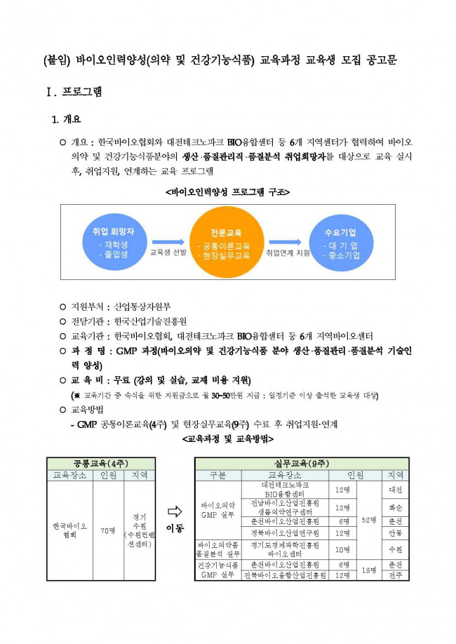 페이지_ (한국바이오협회)2023년도 바이오인력양성사업 (의약 및 건강기능식품 GMP)분야 교육생 모집(발송)_페이지_1.jpg